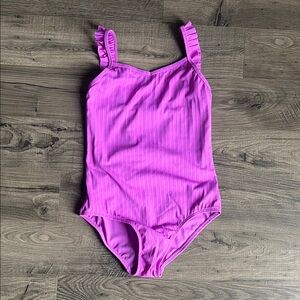Girls Ruffle Strap One-Piece Swimsuit